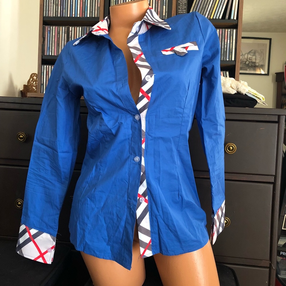 New blue button up size Xs/sm